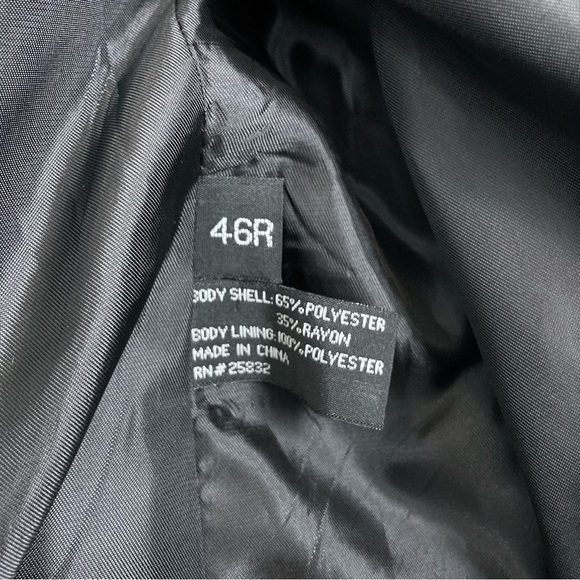 Circle S Western Sport Coat Plano Donegal Jacket Black White Houndstooth 46 R - Picture 7 of 9